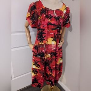 Royal Hawaiian Creations Muumuu Dress Made In Hawaii Luau Resortwear Sz L
